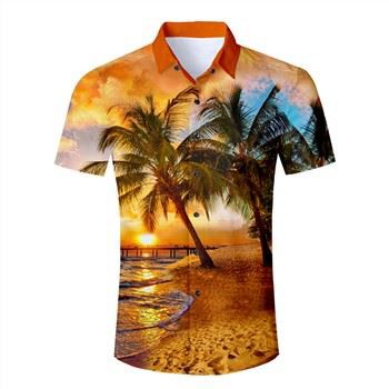 OEM/ODM летни плажни ризи ризи с печат хавайска риза